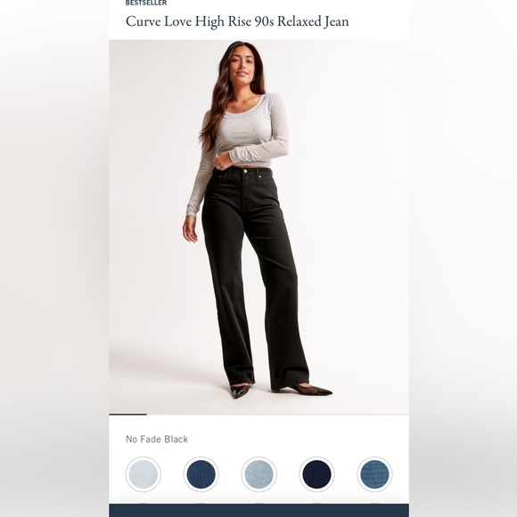 Abercrombie & Fitch Denim - Abercrombie & Fitch EUC Curve Love High Rise 90s Relaxed Jeans in Black